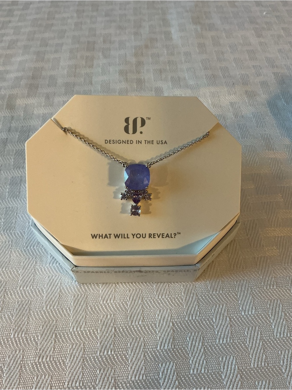 BP “Endless Daydreams” Lab Created Fluorite Fused Quartz Rhodium Plated Necklace
